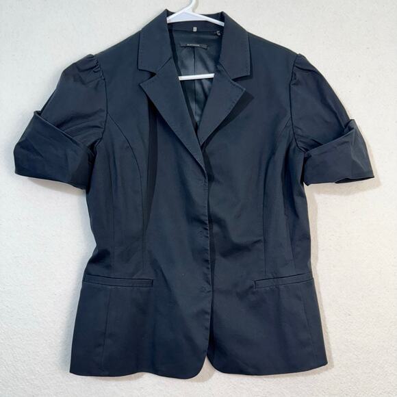 Elie Tahari Snap Button Closure Notched Lapel Collar Size Medium Black Blazer - Picture 1 of 9